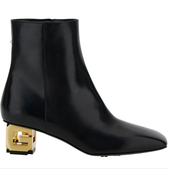 NWT$1250 Givenchy G Cube Logo Ankle 50mm Black Leather Boots Sz 37 (7) - Picture 1 of 13